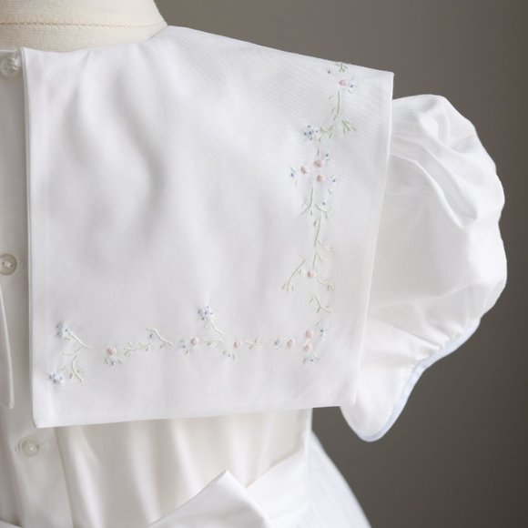 RARE Strasburg Original Heirloom Shadow Bow White and Blue Dress Size 6X NEW - Picture 6 of 7